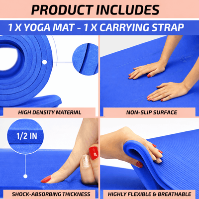 XGear Fitness Thick Travel Yoga Mat with Carrying Strap