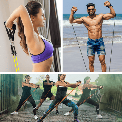 XGear Fitness 11-Piece Exercise Resistance Band Set with Handles