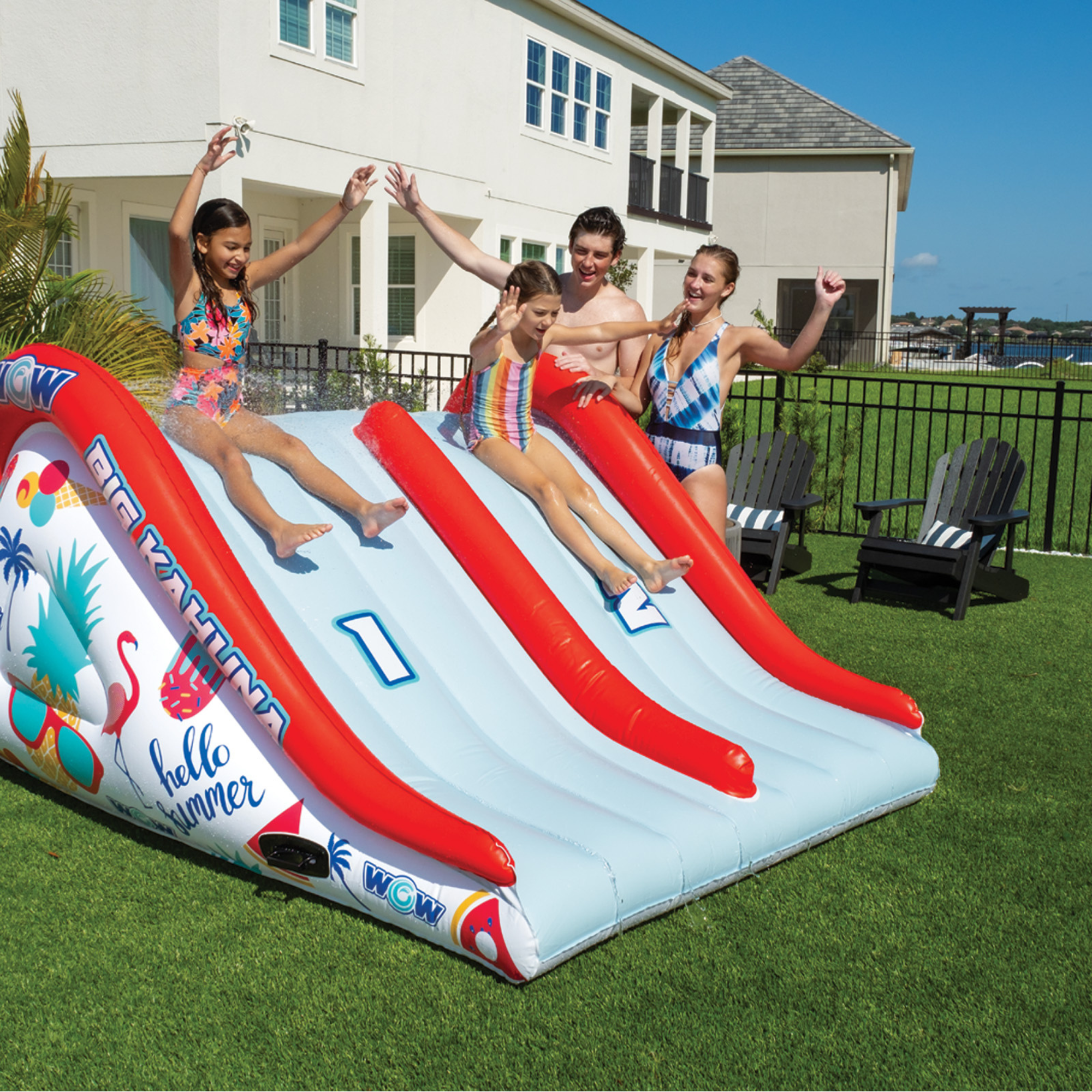 WOW Sports Big Kahuna Two-Lane Slide for In-Ground Pools