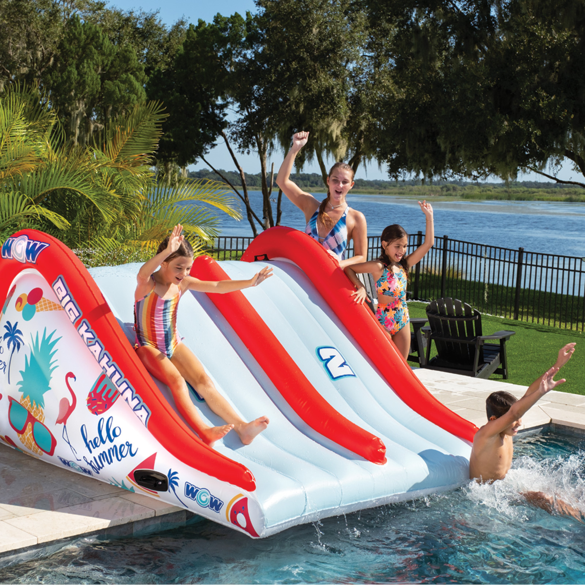 WOW Sports Big Kahuna Two-Lane Slide for In-Ground Pools