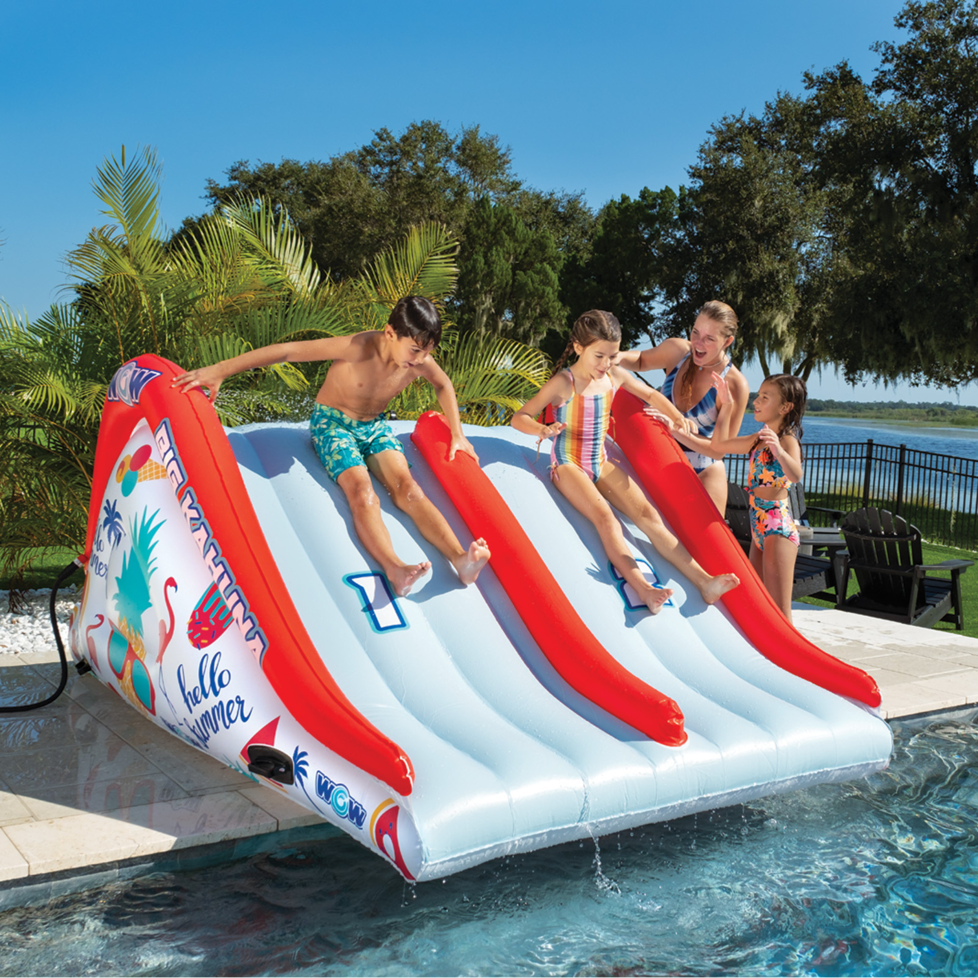 WOW Sports Big Kahuna Two-Lane Slide for In-Ground Pools