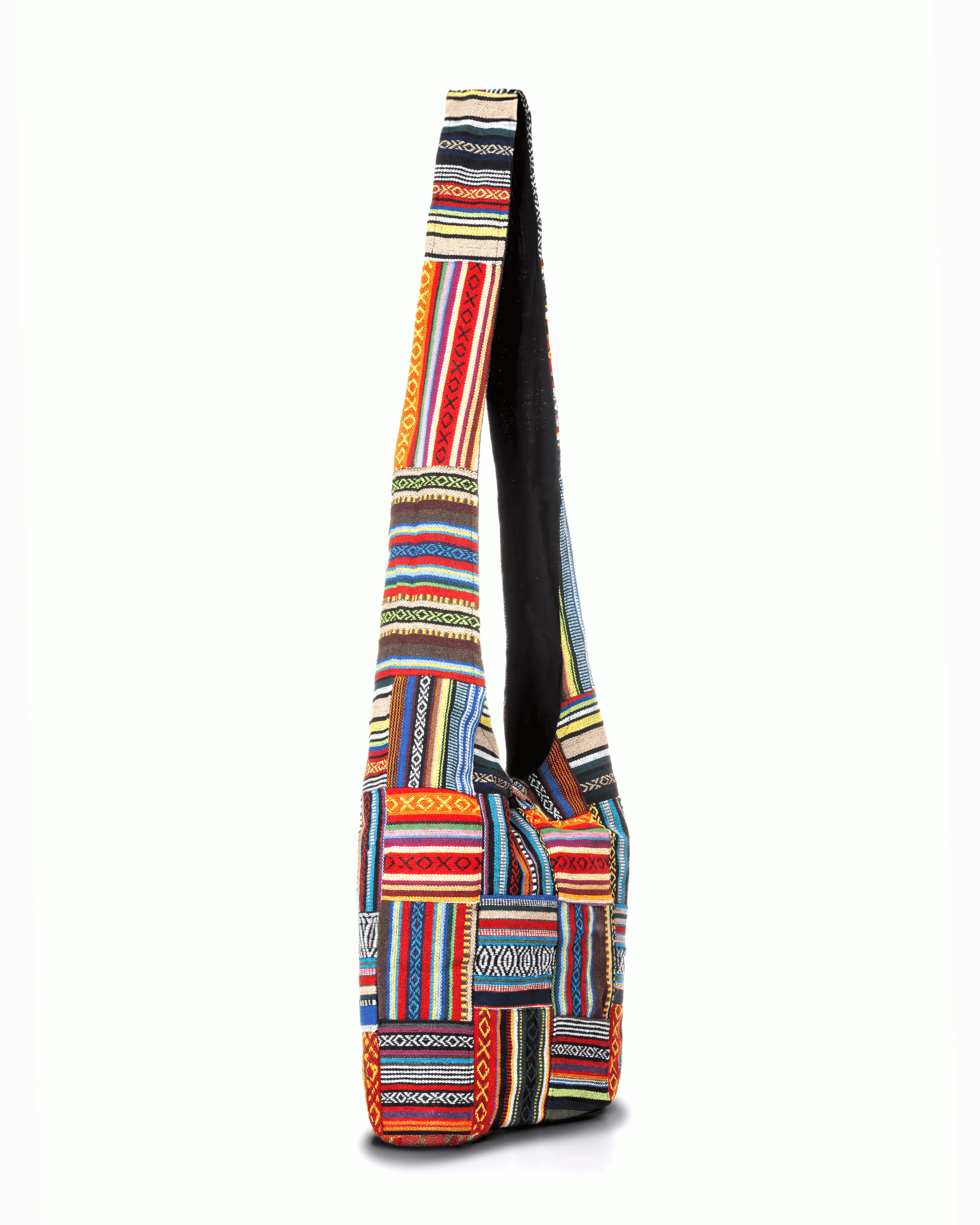 Kathmandu Collection Patchwork Striped Hobo Bag