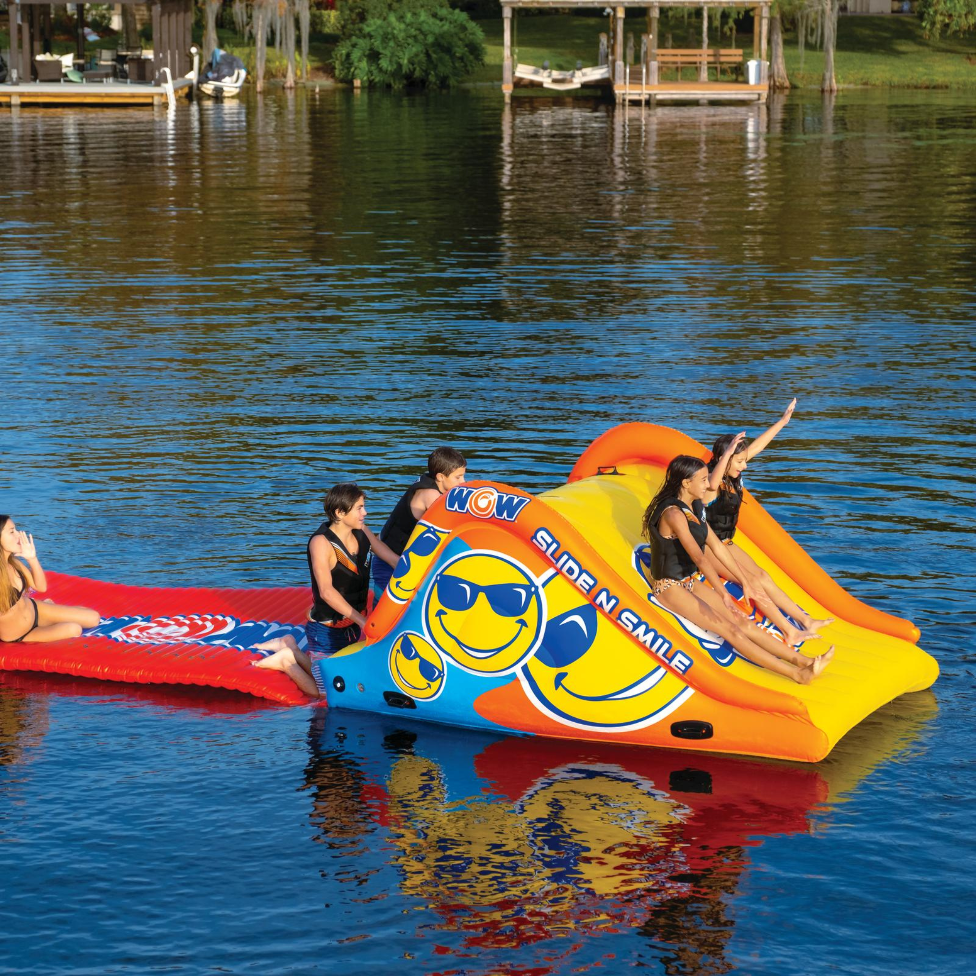 WOW Watersports Slide and Water Walkway Slide N Smile Combo