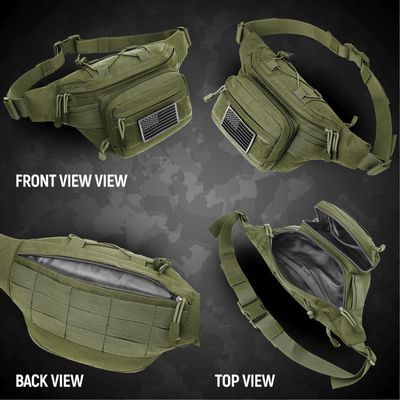 XGear Tactical Hunting Fanny Pack with USA Flag Patch