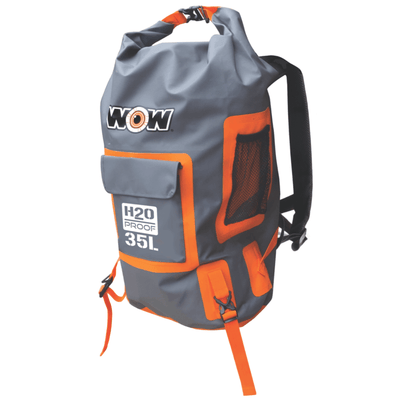 WOW Sports H2O Proof Dry Backpack in Orange with Adjustable Strap (18-5110O)