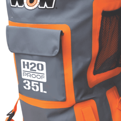 WOW Sports H2O Proof Dry Backpack in Orange with Adjustable Strap (18-5110O)