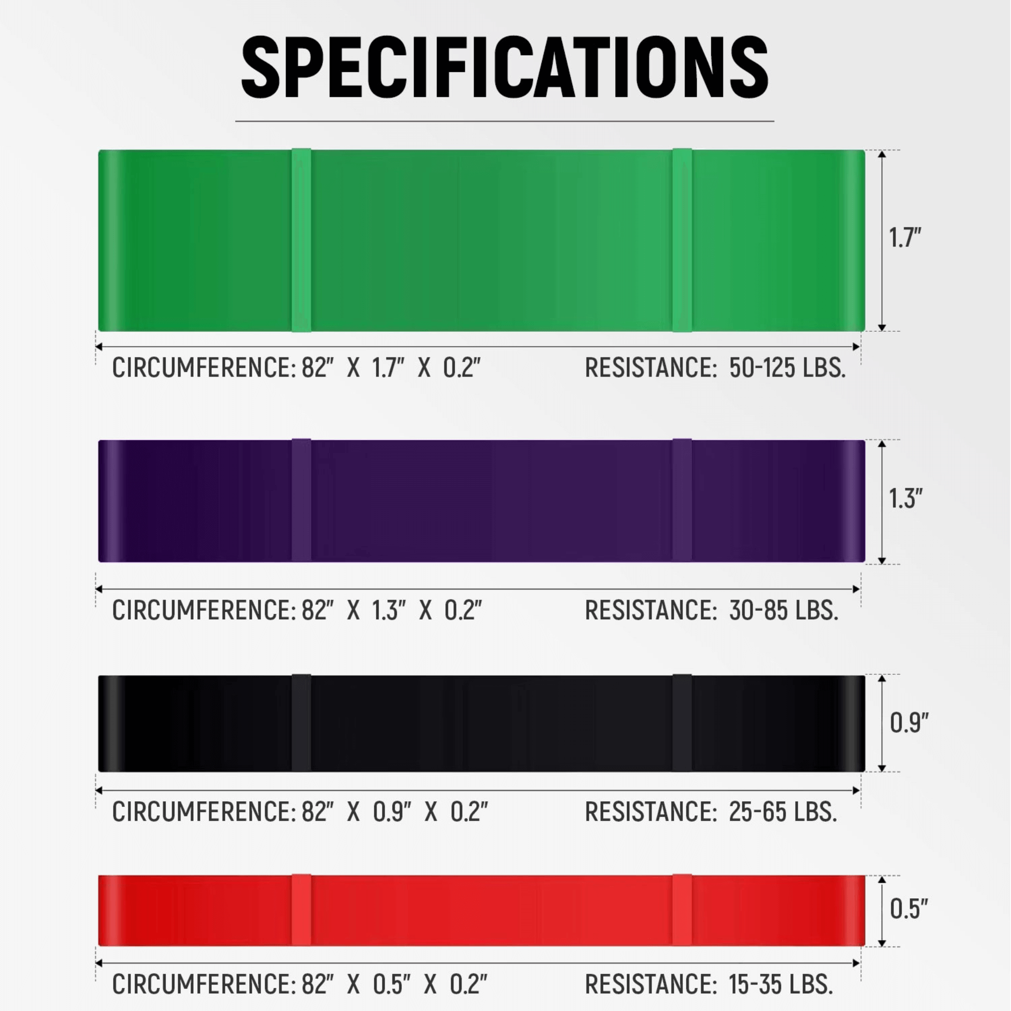 XGear Fitness Set of 4 XG-PRO Heavy Duty Exercise Resistance Bands