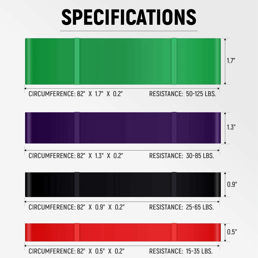 XGear Fitness Set of 4 XG-PRO Heavy Duty Exercise Resistance Bands