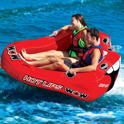 WOW Sports Hot Lips 2 Person Towable Water Tube For Pool and Lake