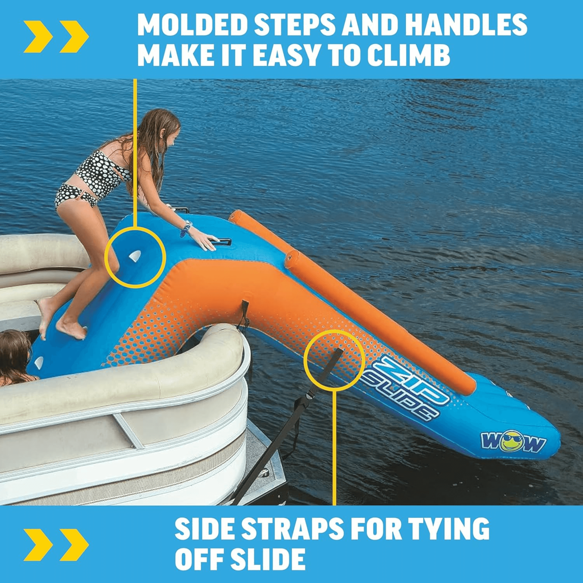 WOW Watersports Inflatable Pontoon Zip Slide for Boats