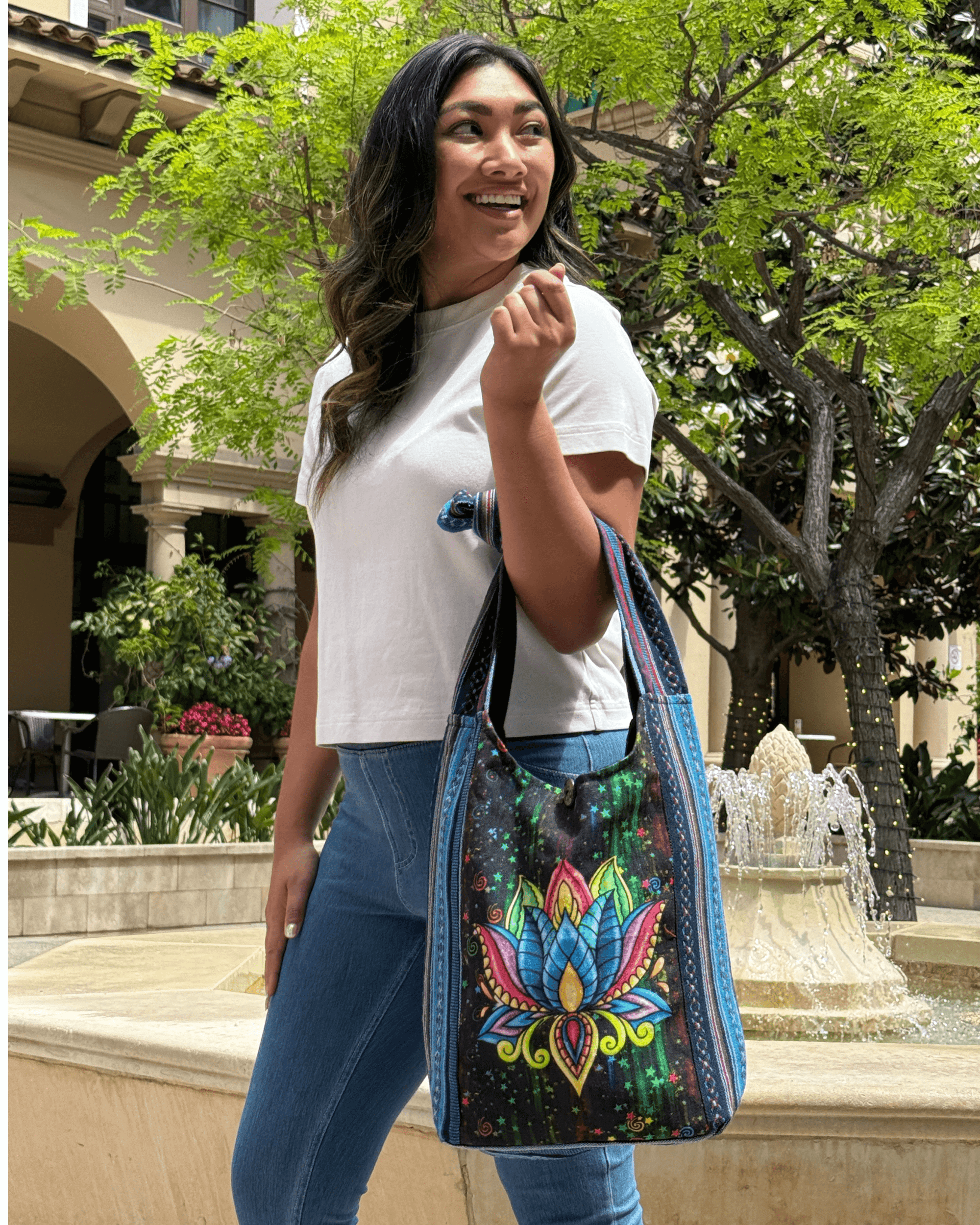 Kathmandu Collection Lotus Handmade Hobo Bag