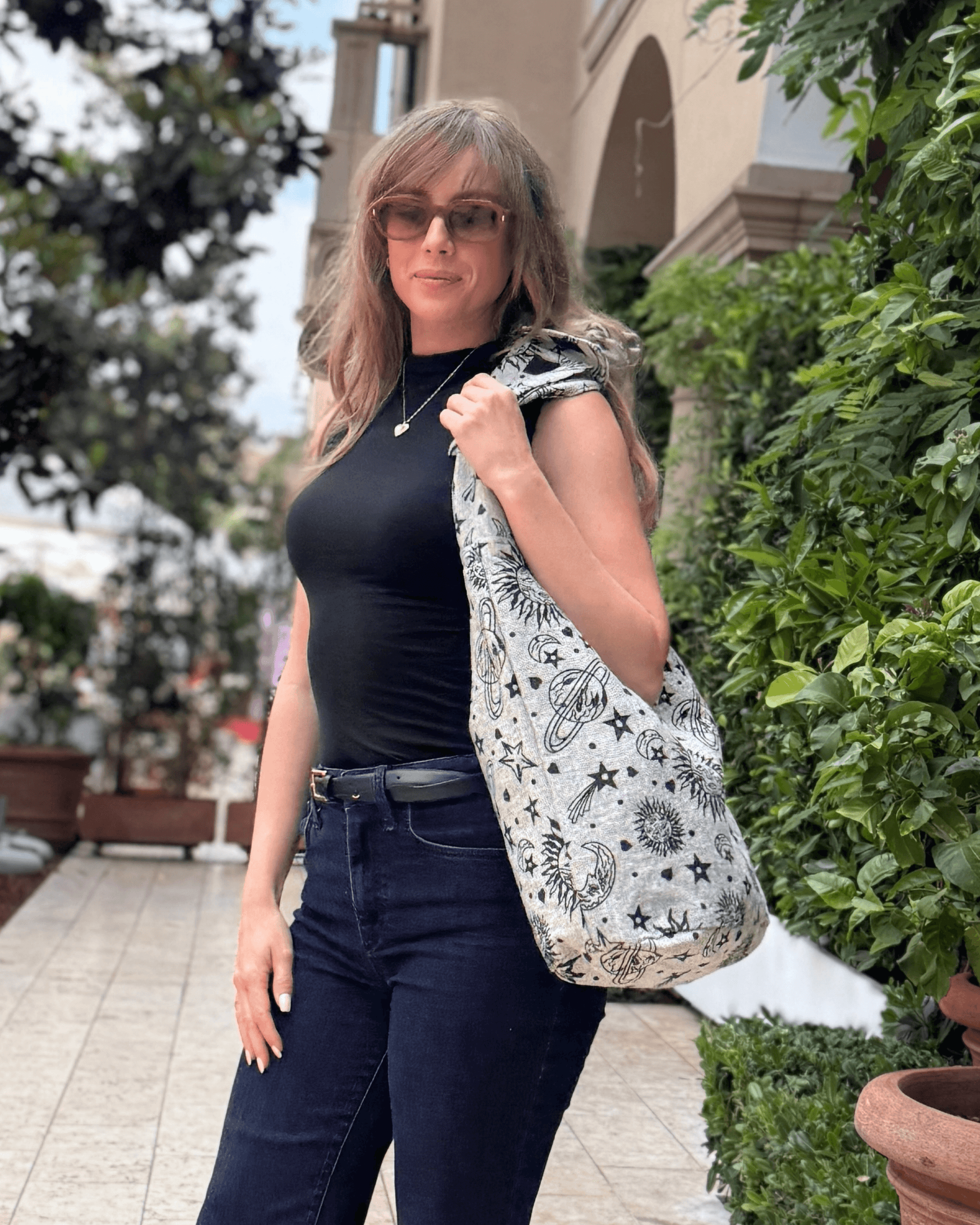 Kathmandu Collection Celestial Print Hobo Bag