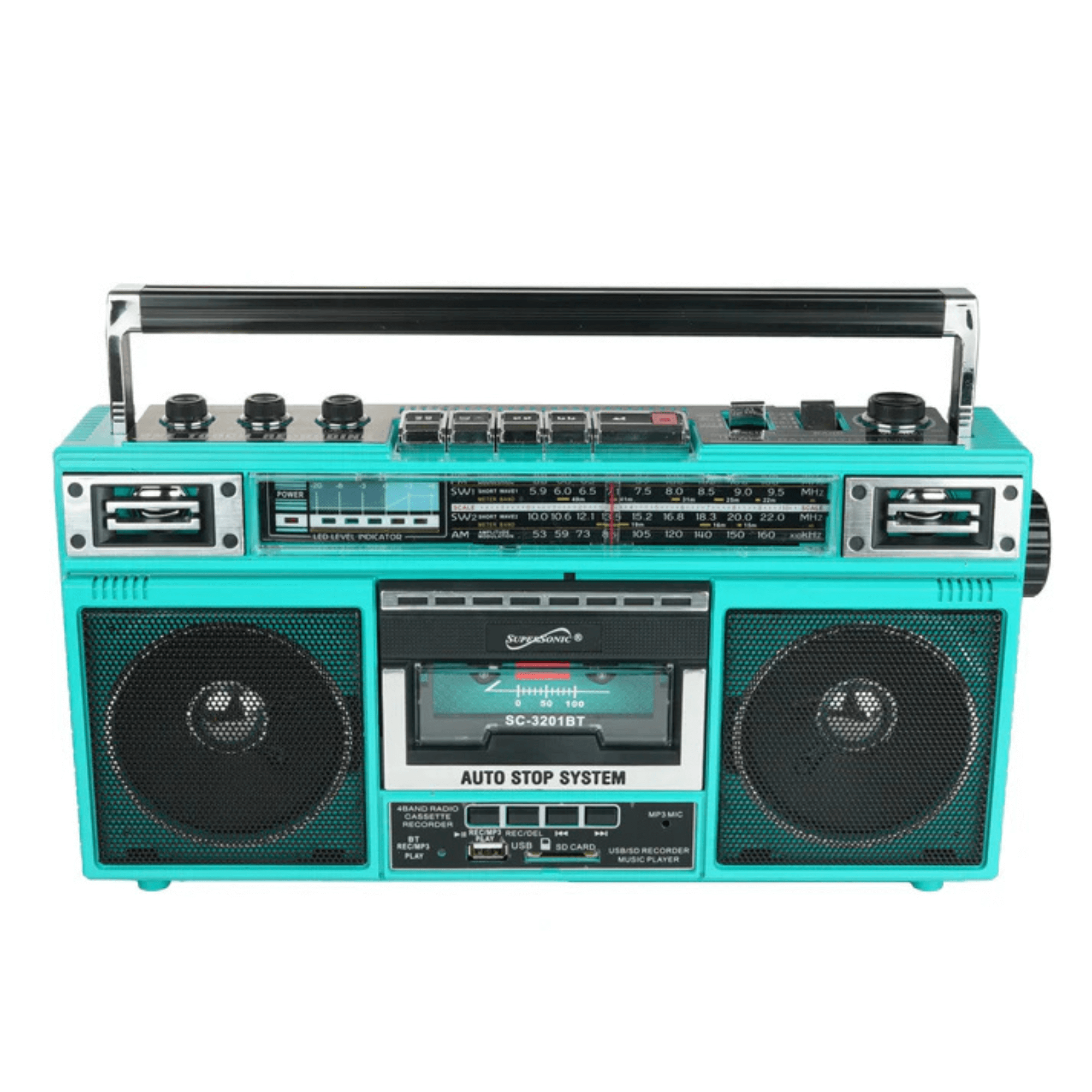 Supersonic 4 Band Bluetooth Radio & Cassette Player + Cassette To Mp3 Converter