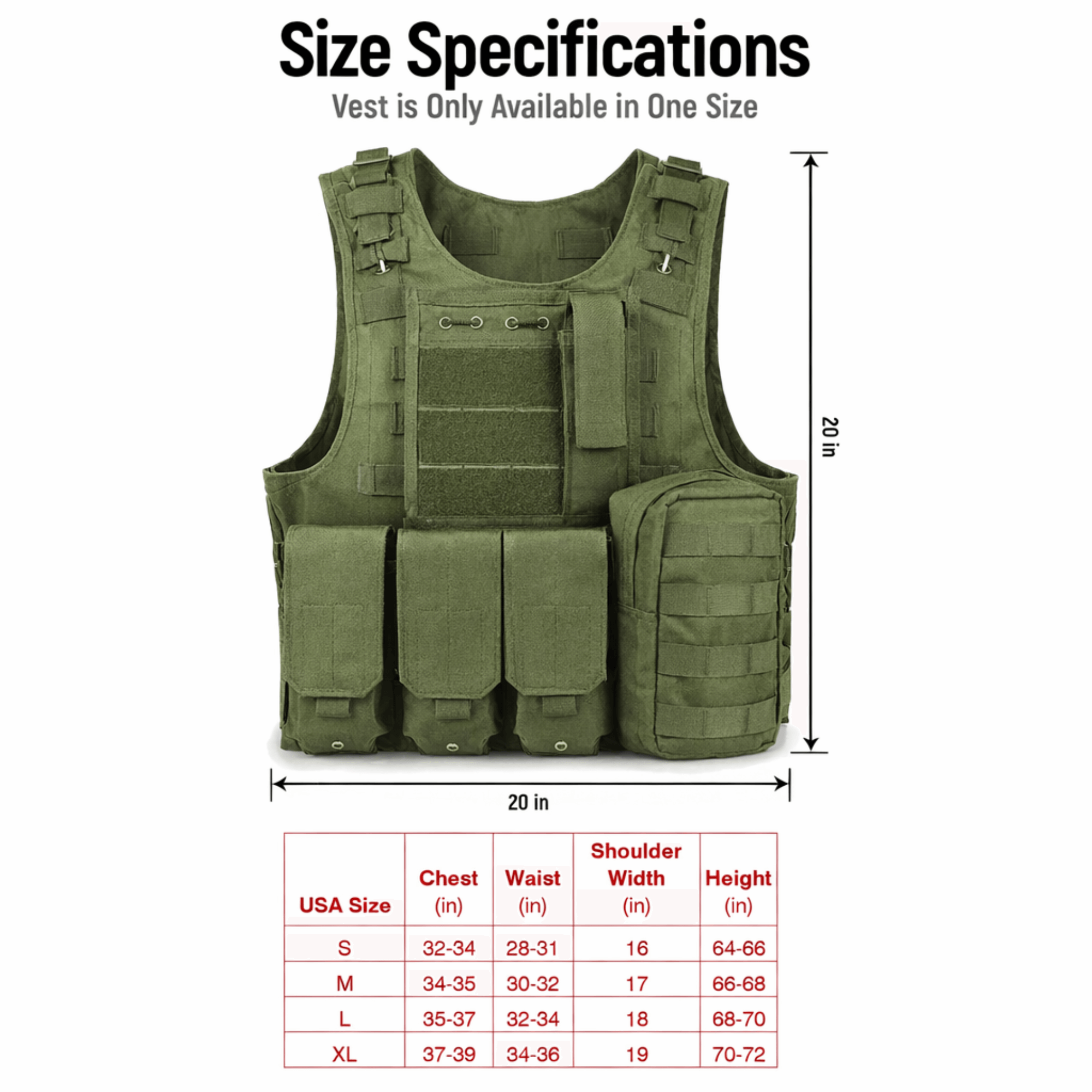 XGear Tactical Military Tactical Plate Carrier Vest