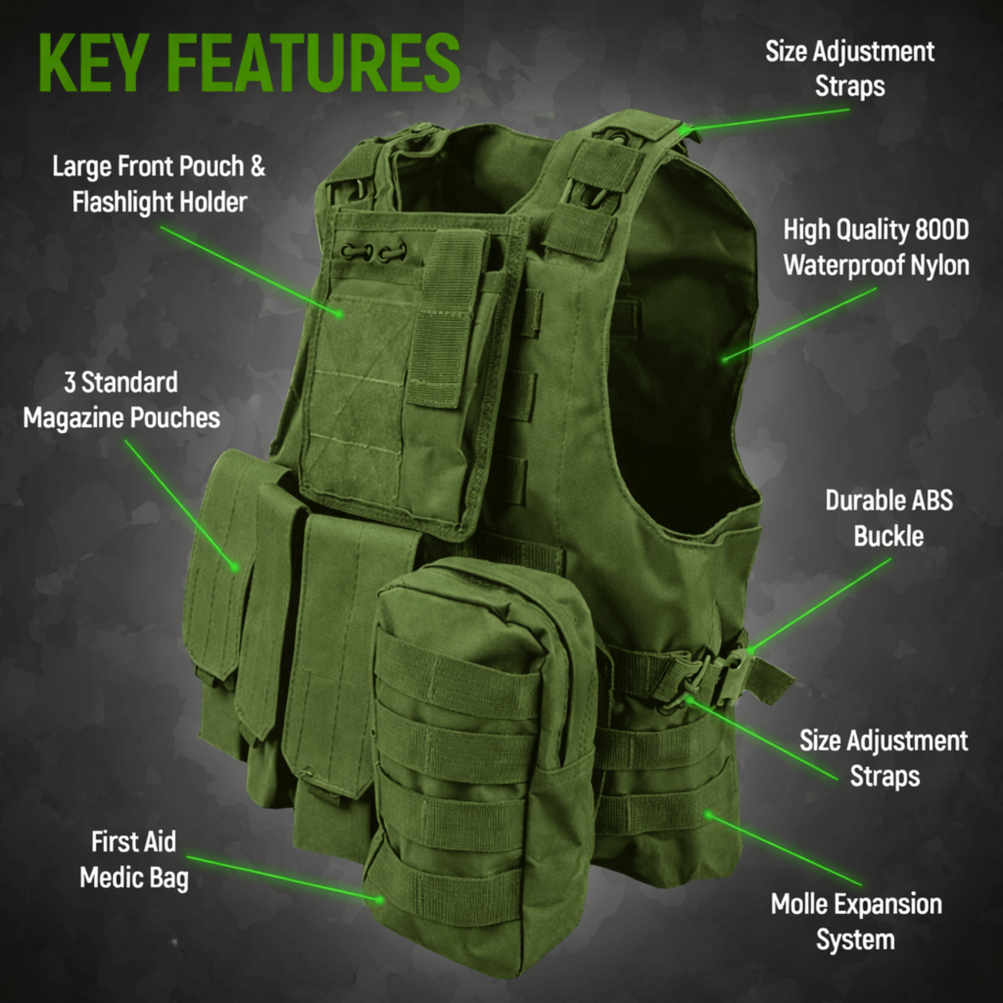 XGear Tactical Military Tactical Plate Carrier Vest