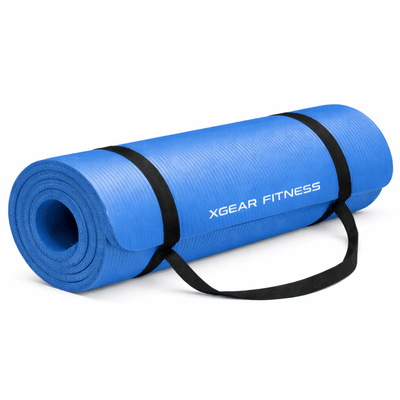 XGear Fitness Thick Travel Yoga Mat with Carrying Strap