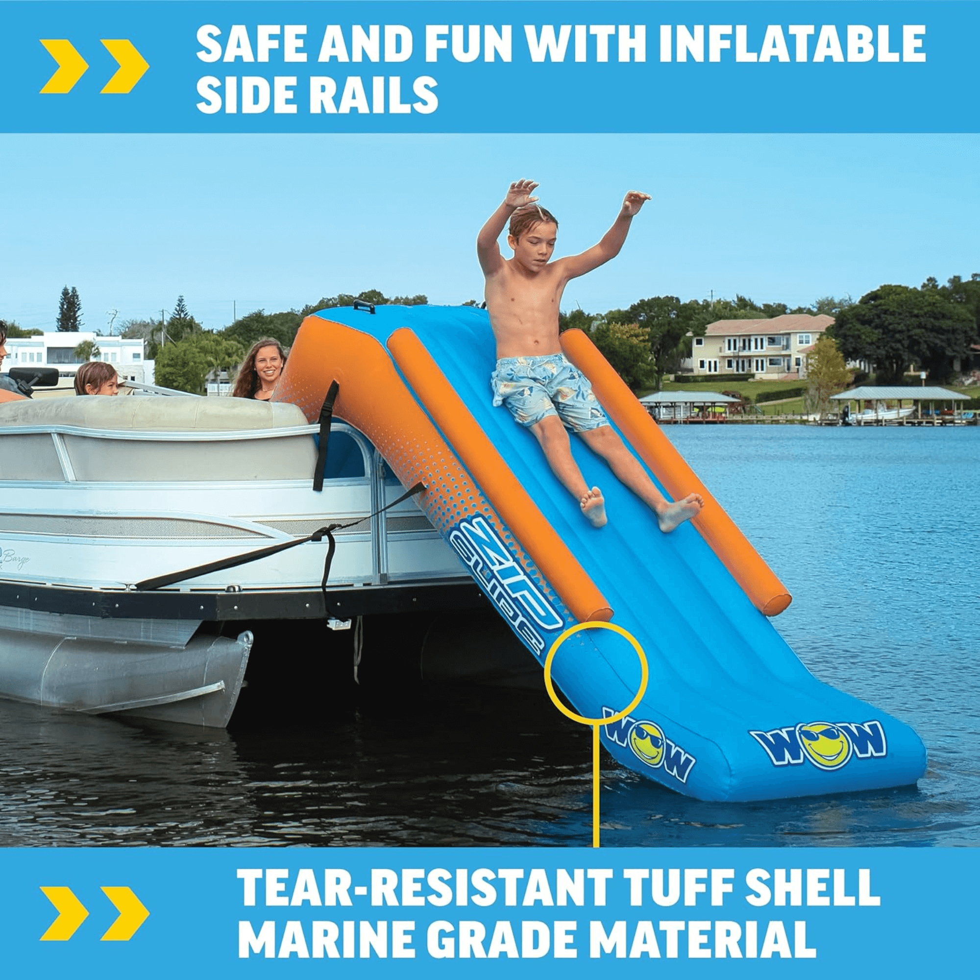 WOW Watersports Inflatable Pontoon Zip Slide for Boats