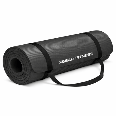 XGear Fitness Thick Travel Yoga Mat with Carrying Strap