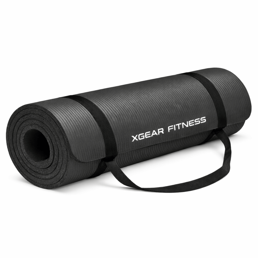 XGear Fitness Thick Travel Yoga Mat with Carrying Strap