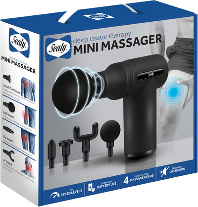 Sealy Deep Tissue Mini Percussion Massage Gun with 5 Hours Run Time (MA-100)