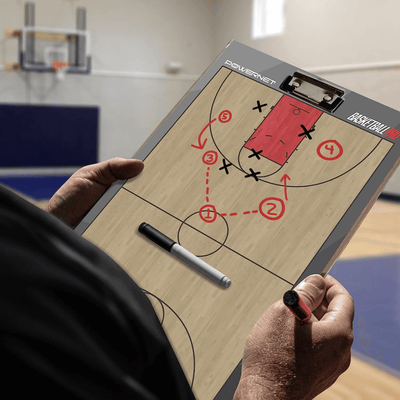PowerNet Double-Sided Basketball Coaching Clipboard with Fence Clip