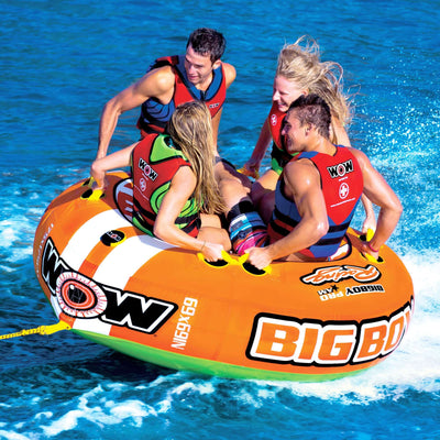 WOW Sports Big Boy Racing 1-4 Person Towable Water Tube For Pool and Lake