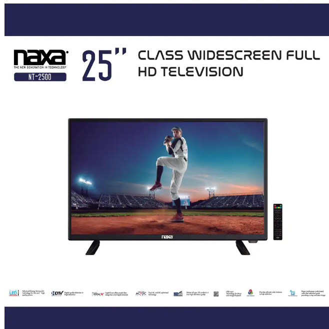 Naxa 25" 12 Volt ACDC Widescreen LED 1080p Full HD Television