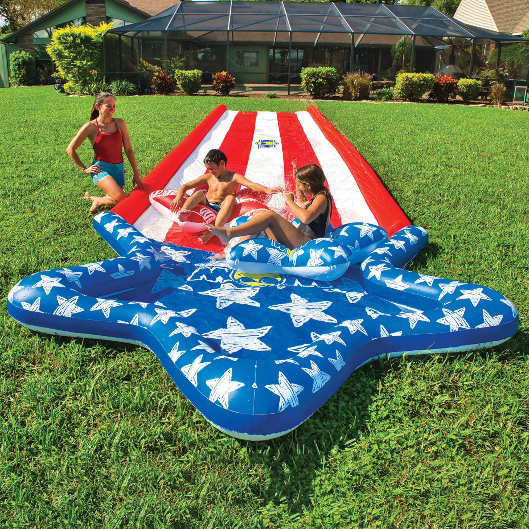 WOW Sports Americana Stars & Stripes Giant 40ft Backyard Super Slide