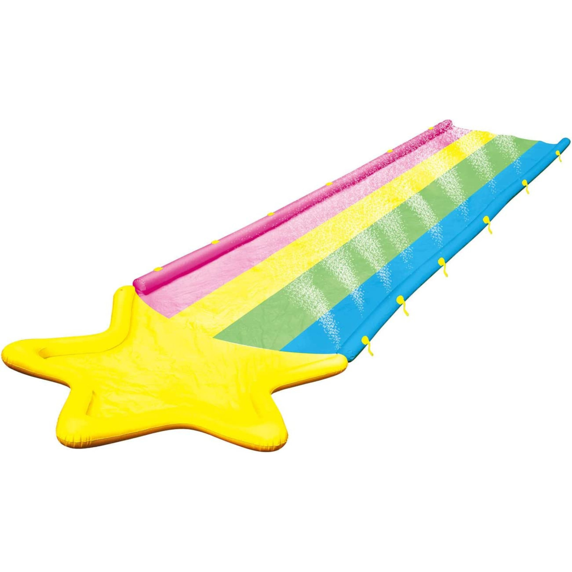 WOW Sports 40' x 8' Rainbow Star Super Slide with 2 Inflatable Sleds