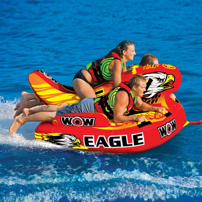 WOW Sports Wow Eagle 1-3 Person Hybrid Towable Water Tube For Pool and Lake