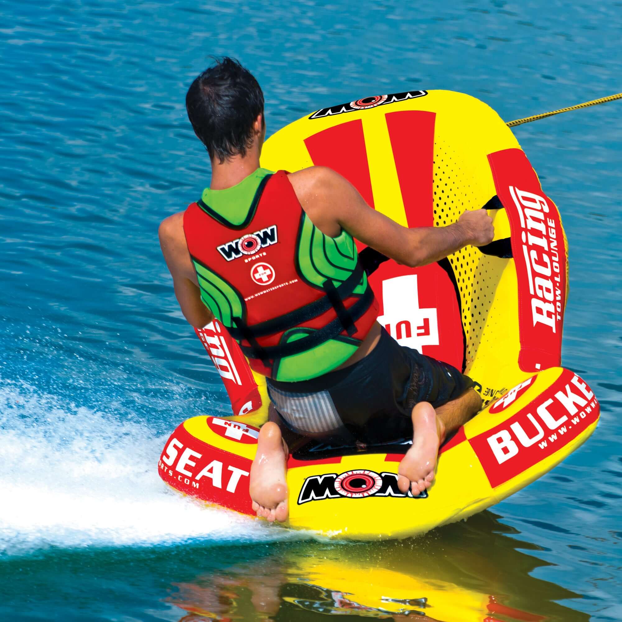 WOW Sports Bucket Seat 1 Person Towable Water Tube and Lounge Chair (14-1090)