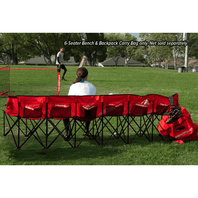 PowerNet 6-Seater Soccer Team Bench with Carry Bag