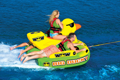 WOW Sports Big Ducky 3 Person Towable Water Tube For Pool and Lake (18-1140)