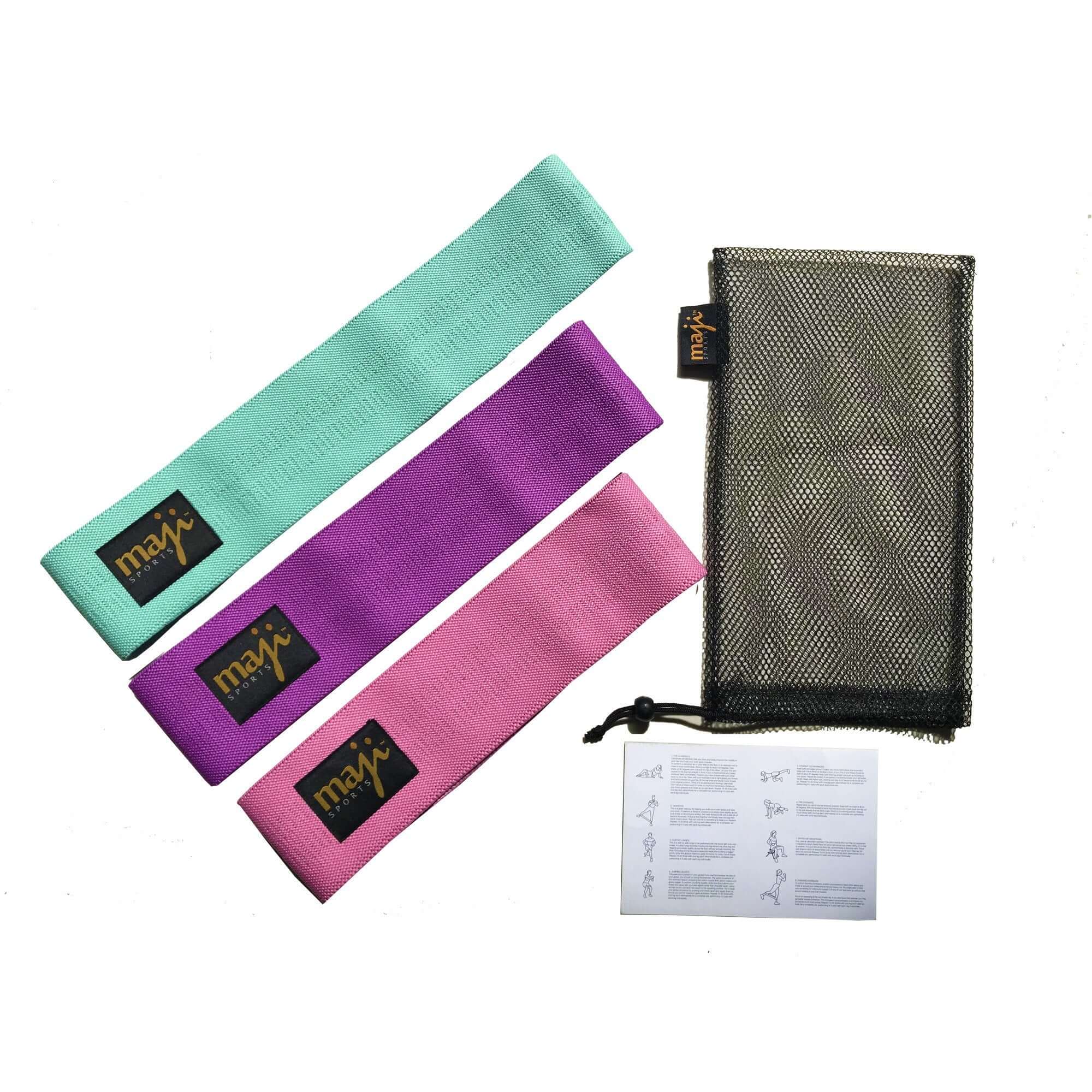 Pack Of Three Multi-Color Booty Bands - 3 Sizes 3 Weights