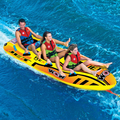 WOW Sports Jet Boat 3 Person Towable Water Tube For Pool and Lake (17-1030)