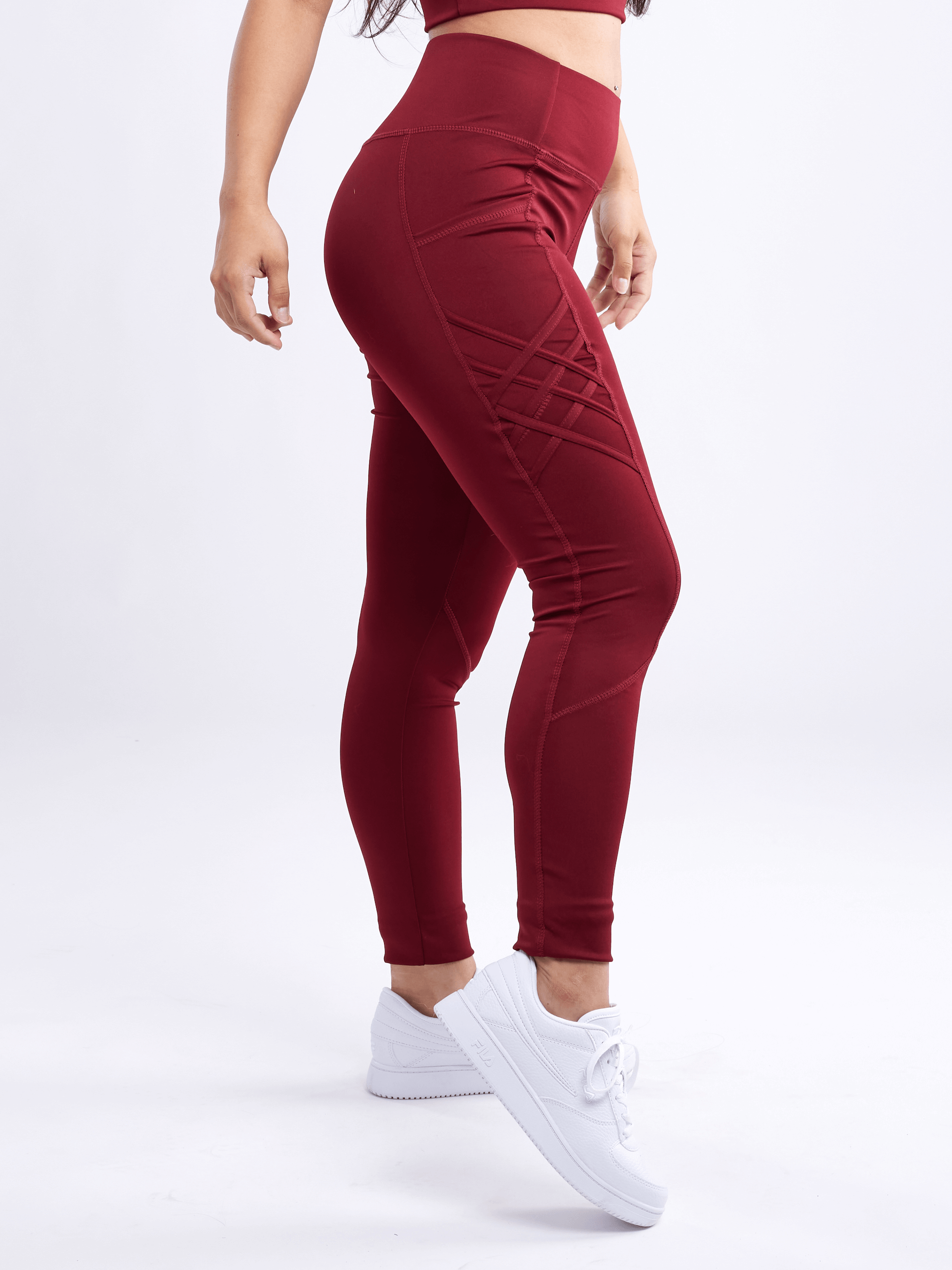 JupiterGear High-Waisted Criss-Cross Training Leggings with Hip Pockets