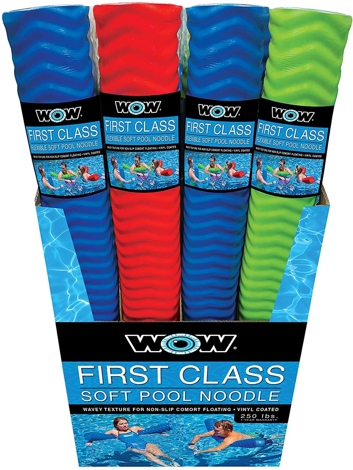 WOW Watersports First Class Foam Pool Noodles 12pk PDQ - Assorted Colors