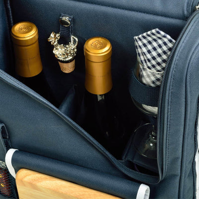 Picnic at Ascot Bordeaux Wine & Cheese Cooler Bag w/Glass Wine Glasses Equipped for 2