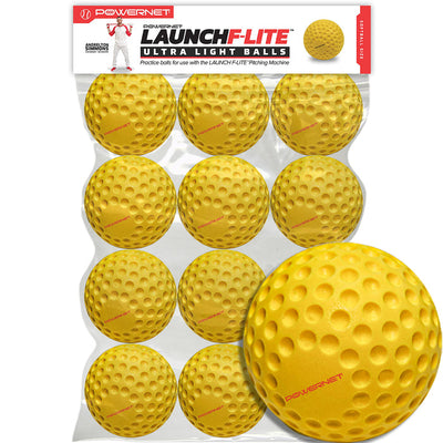 PowerNet 12-Pack Dimpled Practice Ultra-Light Softballs for the Launch F-Lite Pitching Machine (1194-2)