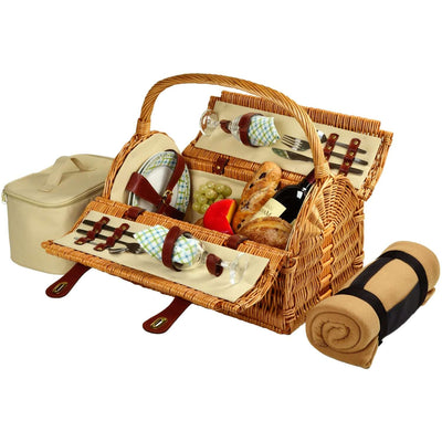 Picnic at Ascot Sussex Picnic Basket for 2 w/Blkt