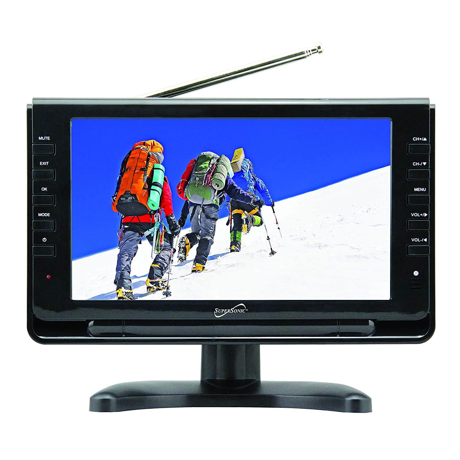 Supersonic 9" Portable Digital LCD TV with USB & SD Inputs, 12 Volt AC/DC Compatible for RVs (SC-499)