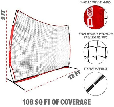 PowerNet 12x9 Ft Ultra-Portable Golf Barrier Net (1185)