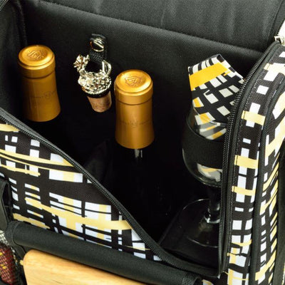 Picnic at Ascot Bordeaux Wine & Cheese Cooler Bag w/Glass Wine Glasses & Blanket