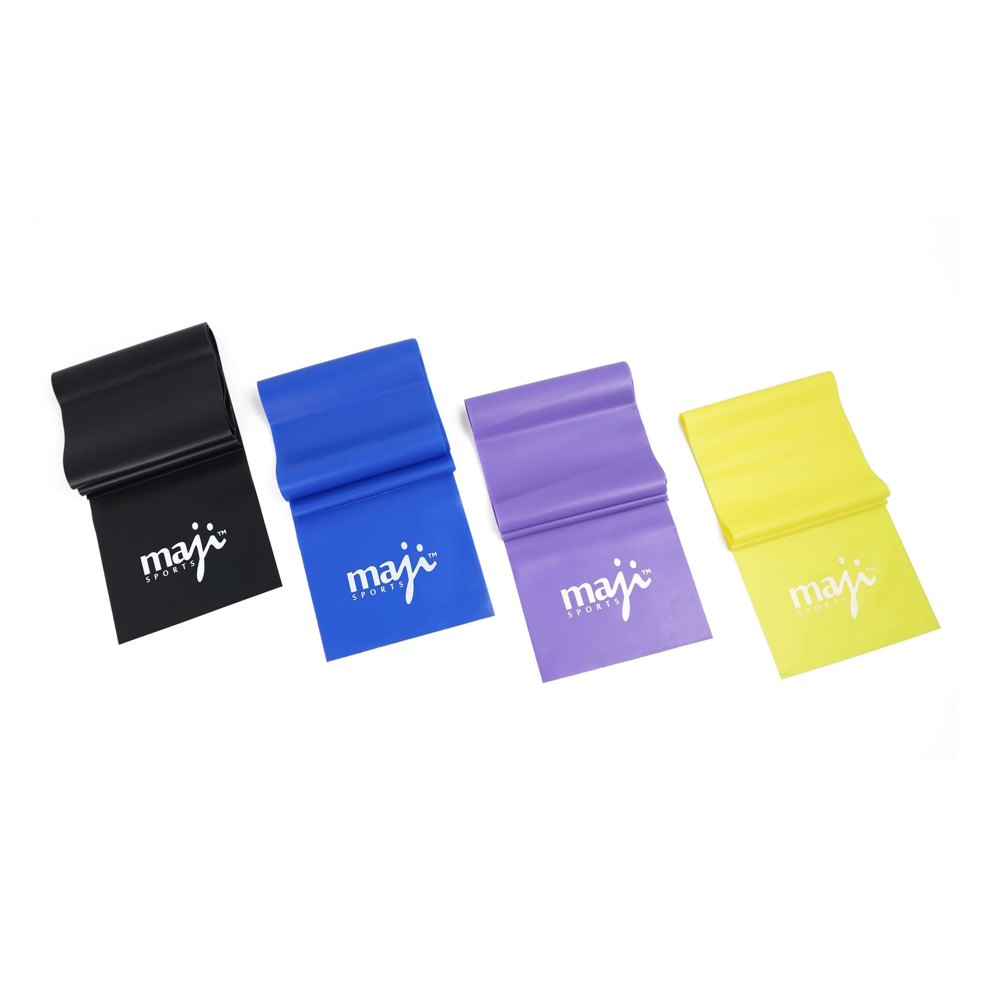 Maji Sports Full Body Exercise and Stretch Bands - Variable Resistance 4 Pack