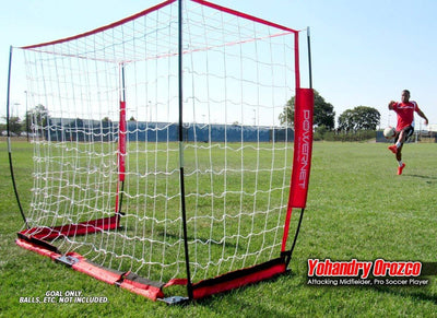 PowerNet 6x4 ft Portable Soccer Goal - Bow Style Net with Metal Base