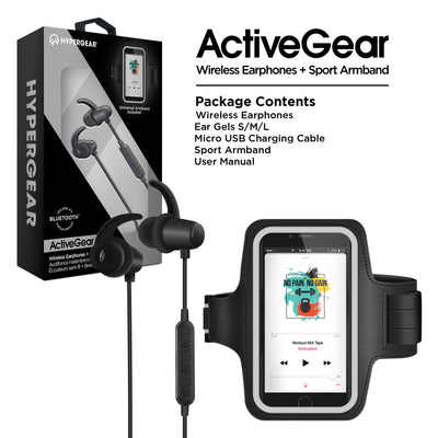 HyperGear ActiveGear Wireless Earphones + Sports Armband