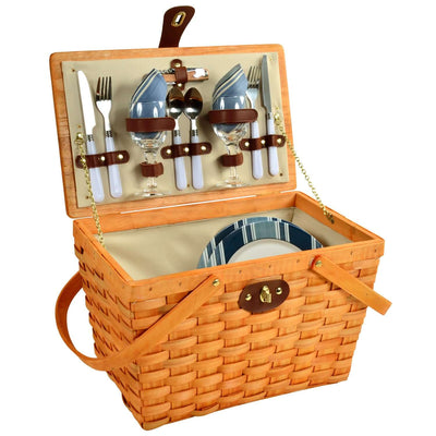 Picnic at Ascot Frisco Traditional American Style Picnic Basket with Service for 2