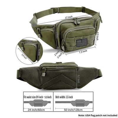 JupiterGear Tactical Military Waist Bag & Molle EDC Pouch for Outdoor Activities - Green