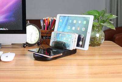 5-in-1 Wireless Fast Charging Station with Qi & 4 USB Ports