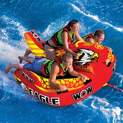 WOW Sports Wow Eagle 1-3 Person Hybrid Towable Water Tube For Pool and Lake